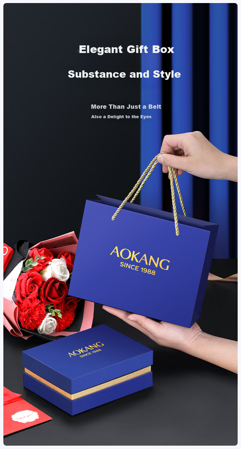 Aokang Men's Genuine Leather Belt Automatic Buckle First Layer Cowhide Business Commuter Men's Waist Belt Gift for Men 10