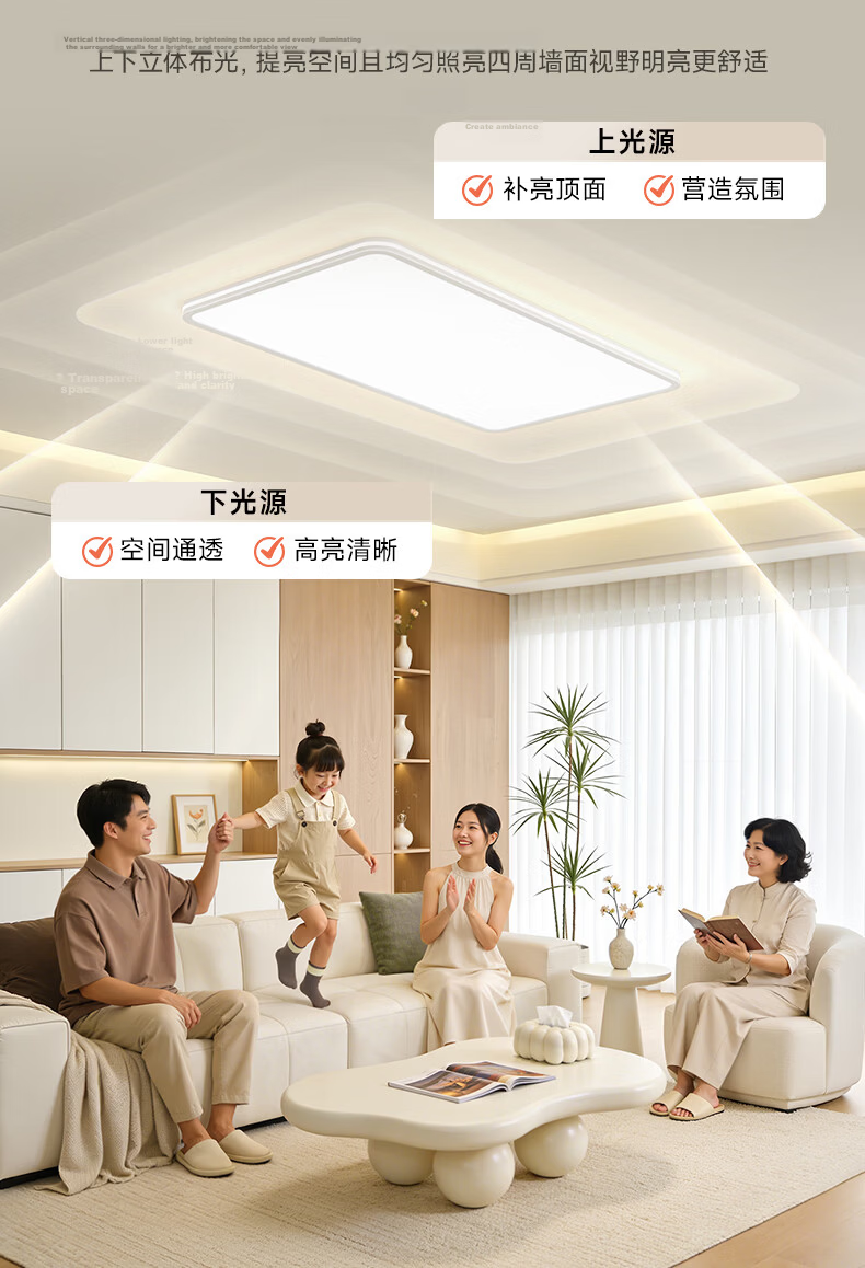 Haishibao Shumu Guang Full Spectrum Living Room Smart Ceiling Light Side Emission 2.5cm Ultra-thin Eye Protection Minimalist All-inclusive 14