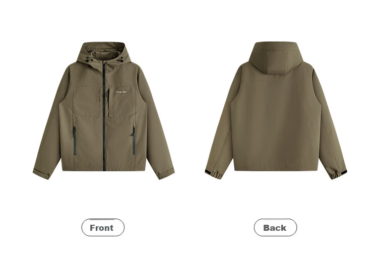 Dancing with Wolves [High Density Windproof] Hooded Jacket Men Outdoor Functional Trendy Commuter Casual Coat 701 Khaki L 6
