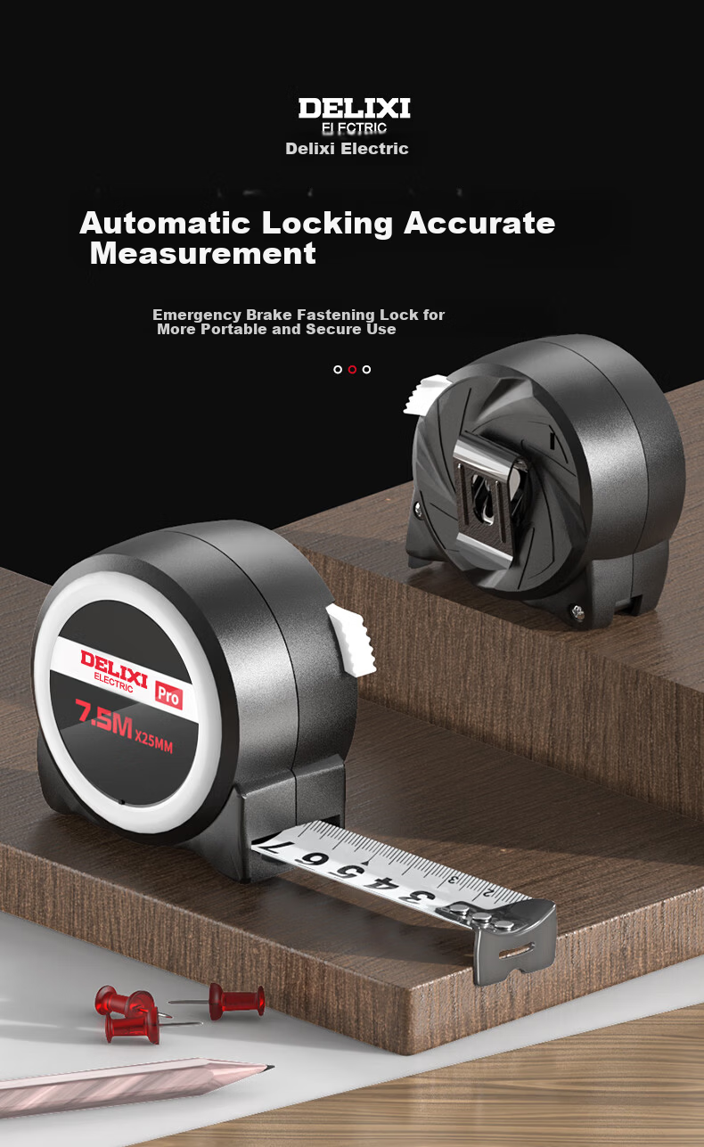Delixi 5m Thickened Hardened Steel Tape Measure Household 3m Box Tape 10m Measuring Tape 1