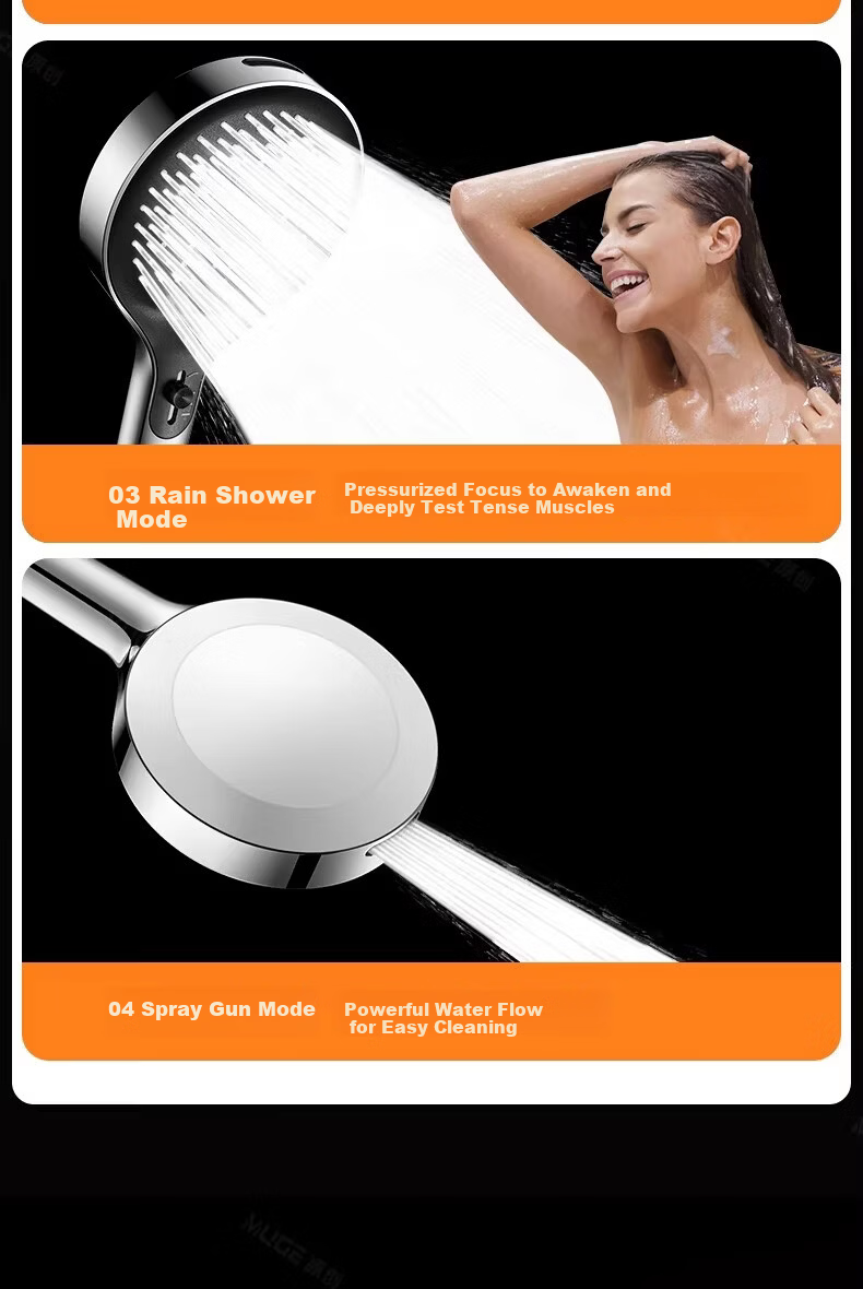 MUGE High-Pressure Shower Head Universal Powerful Water Flow Handheld Bathroom Shower Sprayer 11