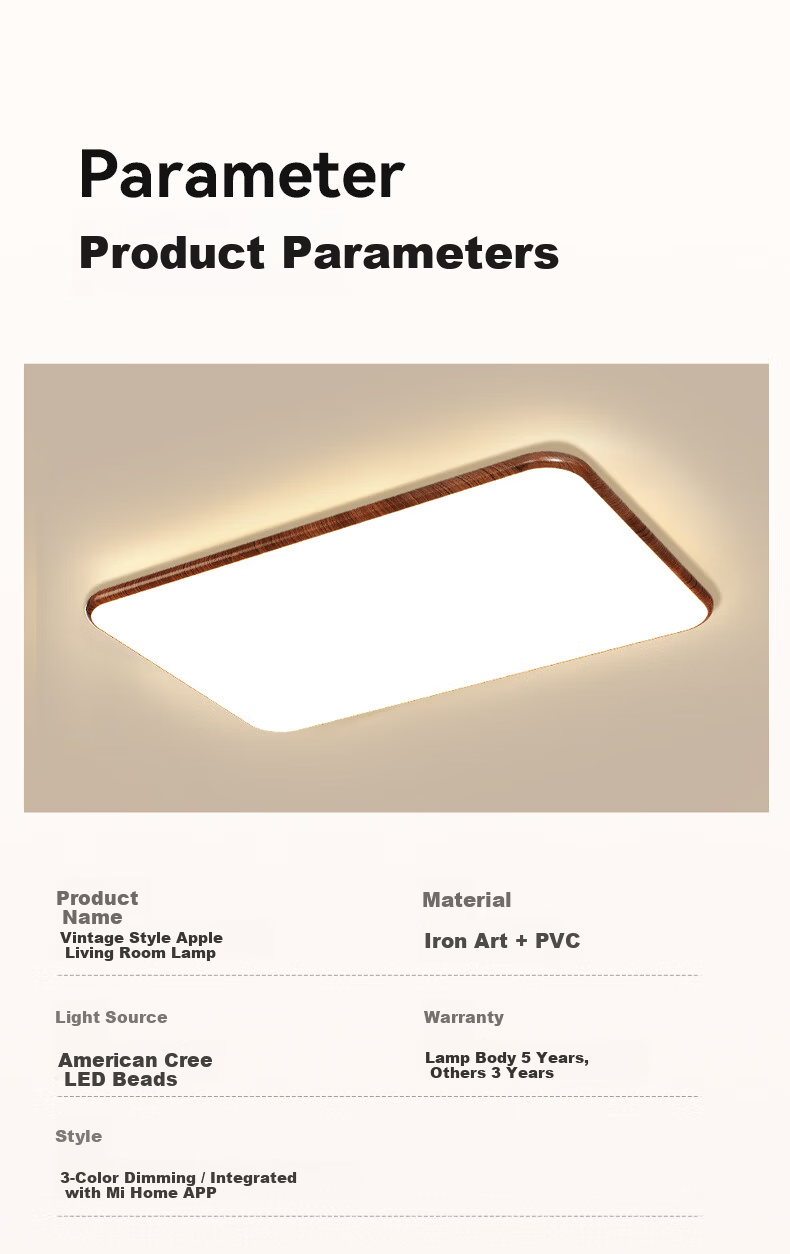 ARROW Ceiling Light Original Philips Light Source Wooden Vintage Style 5-Light Smart Package for Three-Bedroom Two-Living Room Whole House 24