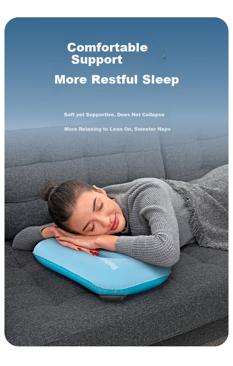 Bestway Press-Activated Self-Inflating Travel Pillow Portable Comfortable Nap Camping Sleep Pillow 671RA 5
