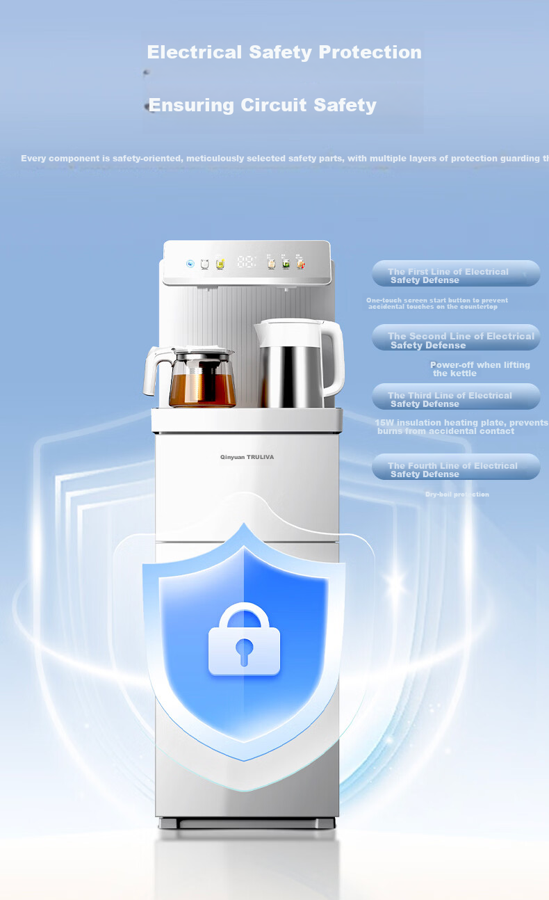 TRULIVA Tea Bar Machine Living Room Home Water Dispenser Remote Control Smart Tea Bar Cabinet Bottom-Load Water Bucket Fully Automatic Vertical Electric Kettle Multifunctional Tea Maker National Subsi 8