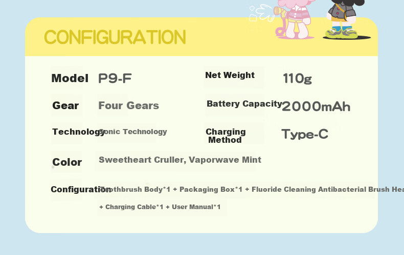 ApiYoo AiYou P9-F Kids Electric Toothbrush for Children and Teens Ages 9-18, Voice Leak-Proof Reminder, Sonic Vibration, Birthday and Children's Day Gift 16