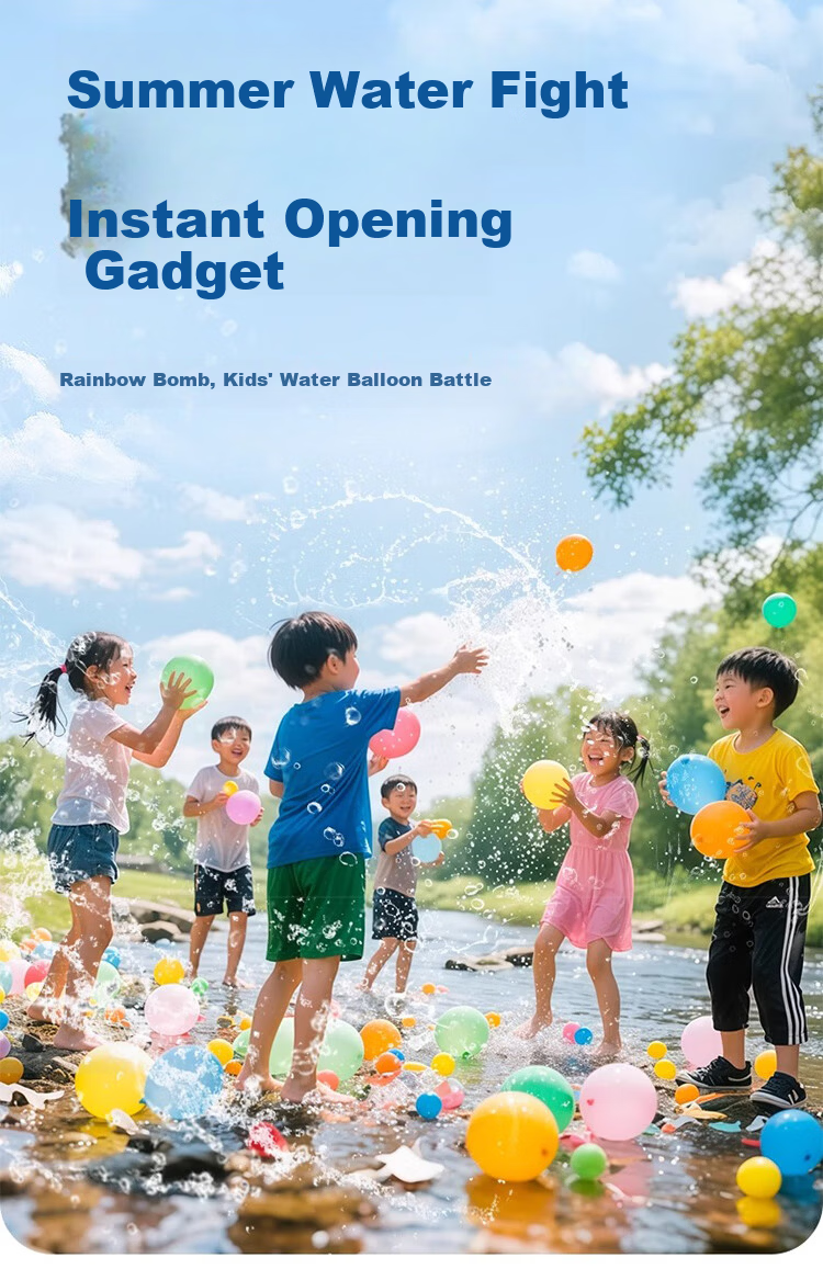 Jiamo Summer Water Balloons Quick Fill Water Balloon Non-Toxic Water Injector Small Balloons Outdoor Water Fight Toy for Kids 1