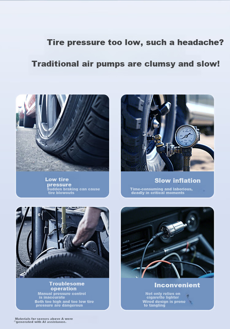 BULL Car Inflator Tire Pressure Monitoring Auto Tire Inflator Bicycle Air Pump 1800mAh*2 2
