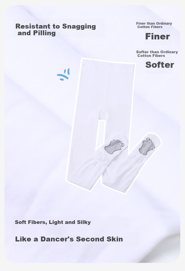 Jiusuibian Non-Slip Children's Dance Socks Girls Spring Summer High Elastic Thin Pantyhose Antibacterial Deodorant Leggings 3