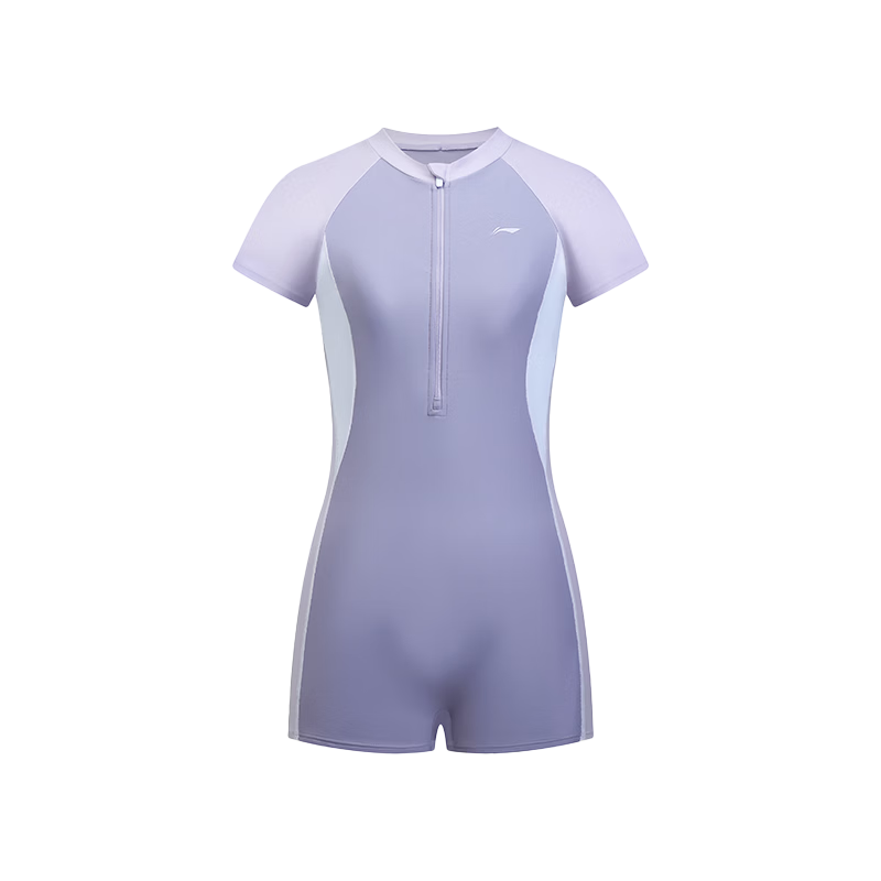 LI-NING Women's Swimsuit 2026 New Youth Middle School Exam One-Piece Square Leg Conservative Swimwear for Older Children