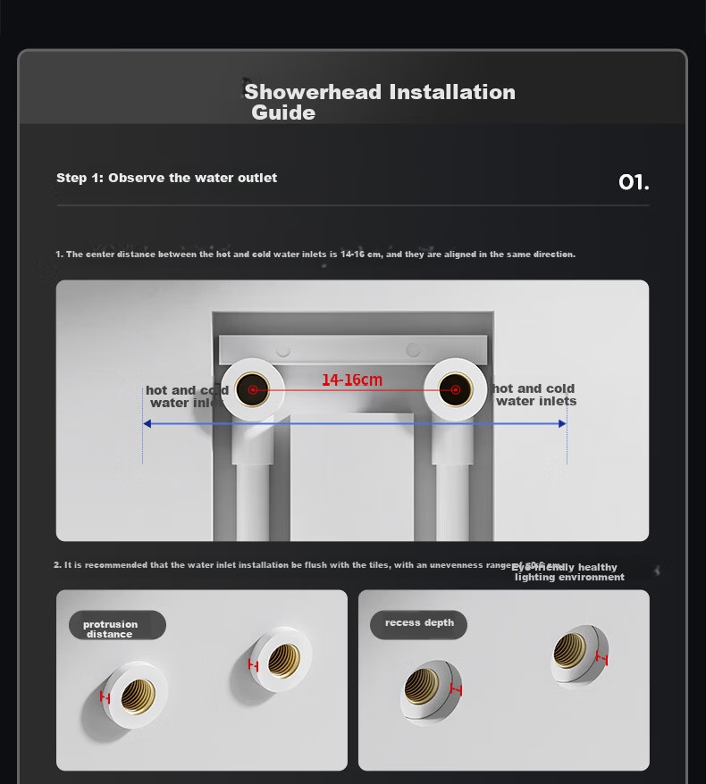 JOMOO Smart Thermostatic Digital Display Star Arc Rainfall Shower Head 26219-A74/HBS-1 39