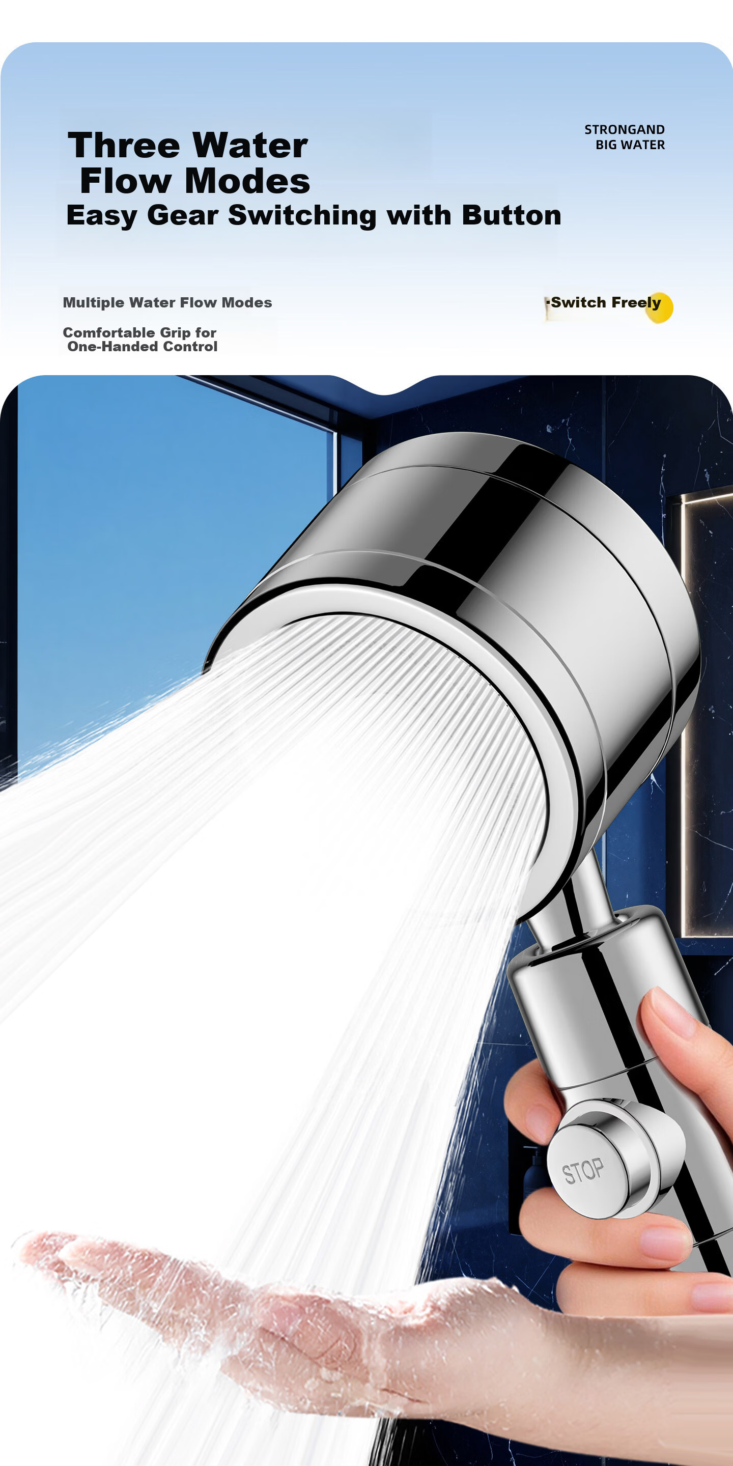 WUZORY [Germany] High-Pressure Shower Head Set Multifunctional Handheld Bathroom Shower Sprayer 6