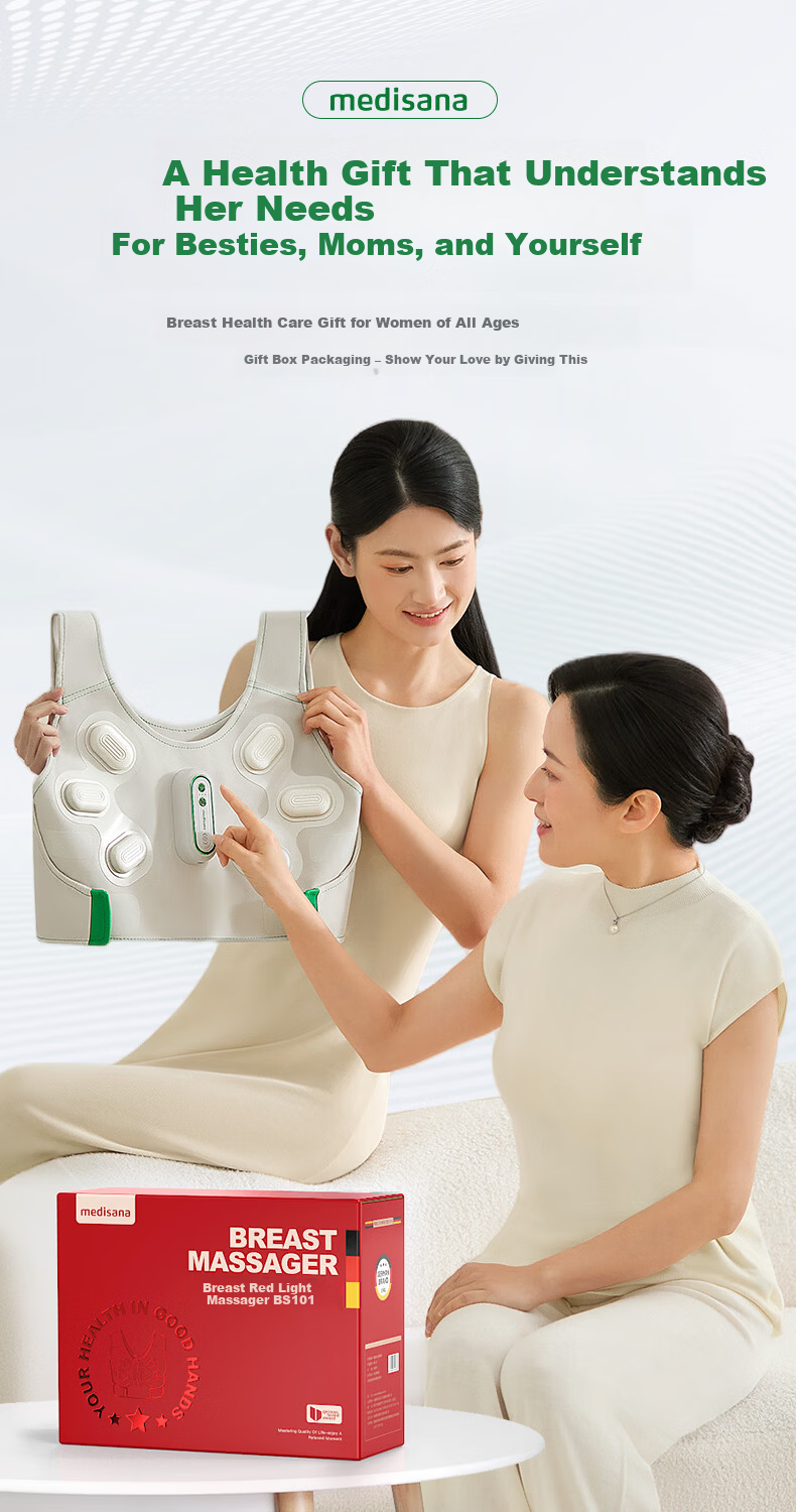 MEDISANA German Breast Massager Red Light Electric Chest Massager for Breast Nodule Relief and Pain Relief Thermal Therapy Gift for Girlfriend Birthday 21