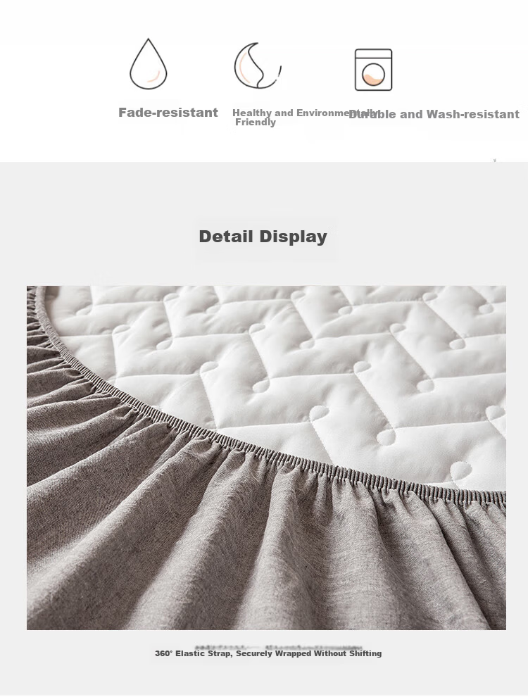 MINISO Quilted Skin-Friendly Cotton Fitted Sheet 1.5x2m Mattress Protector Cover Full Wrap 17