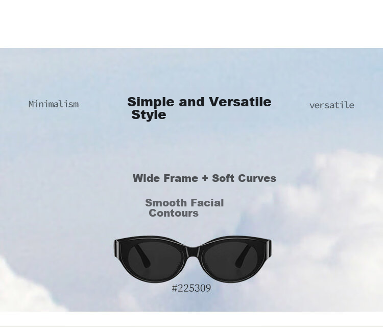 FONHCOO Cat Eye Sunglasses for Women 2026 New High-End Square-Round Face Slimming UV Protection Beach Sunglasses 11