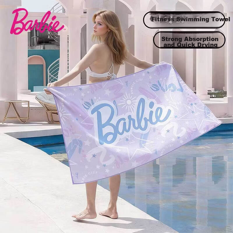 Barbie Swimming Absorbent Large Towel Adult Sports Fitness Unisex Warm Portable Ladies Beach Wrap