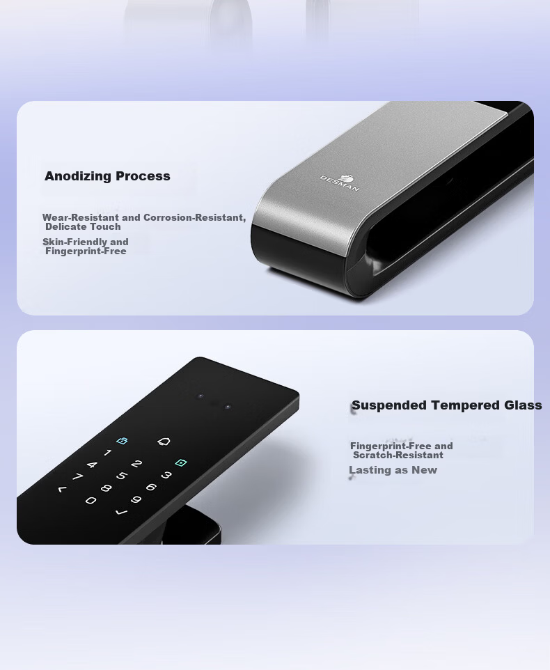 DESMAN Smart Door Lock 3D Facial Recognition Visual Peephole Large Screen Fingerprint Password Xiaodi U3F 8