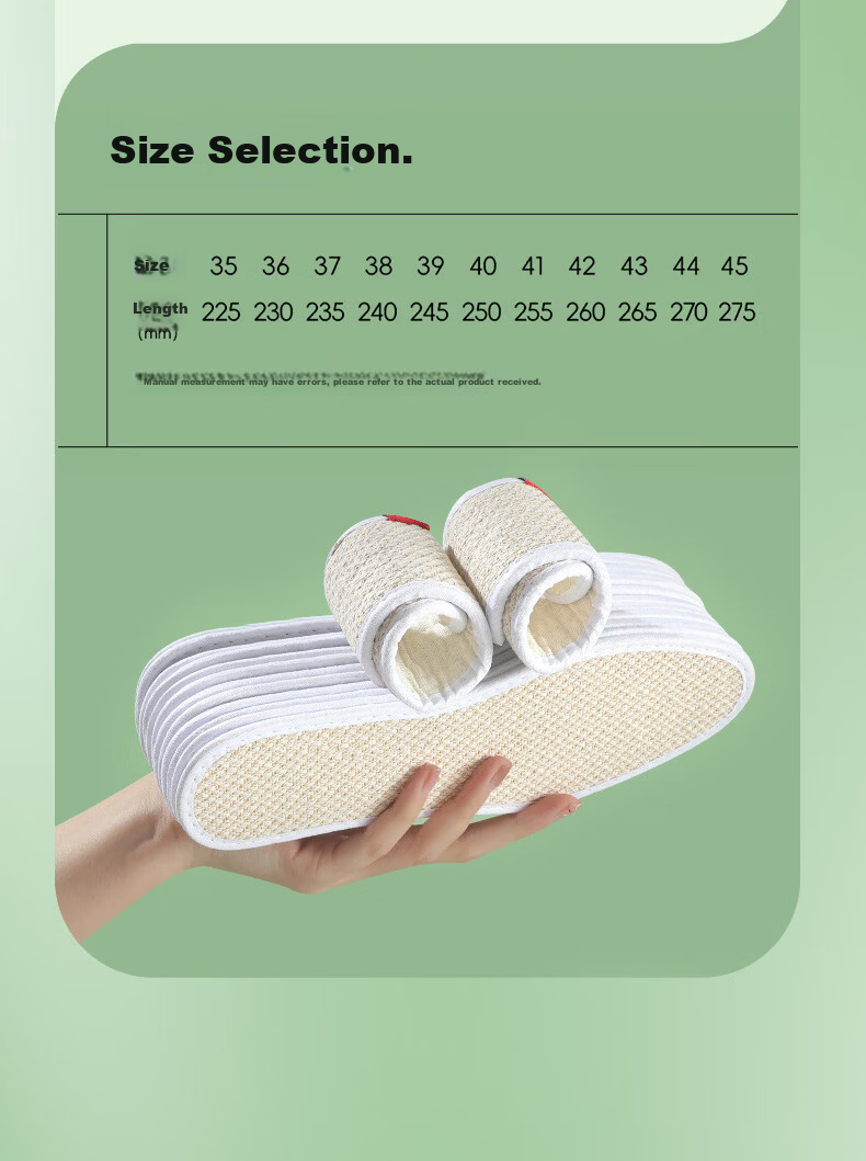 Langsha 3 Pairs Cotton Linen Deodorant Insoles Unisex Sweat-Absorbing Breathable Soft Comfortable Cotton Fabric Linen Anti-Sweat Leather Shoes Size 35 10
