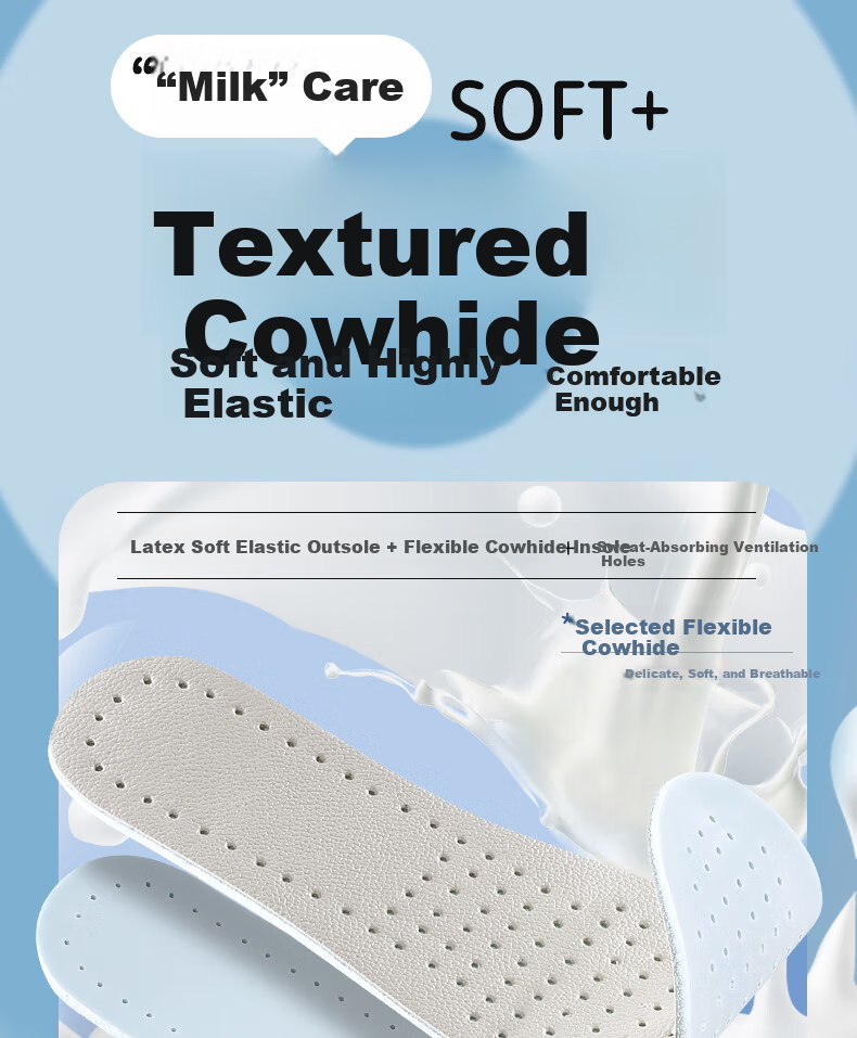 3AnGnI 2 Pairs Latex Cowhide Insoles Lightweight Breathable Sweat-Absorbing Odor-Resistant Comfortable Soft Elastic Unisex 3
