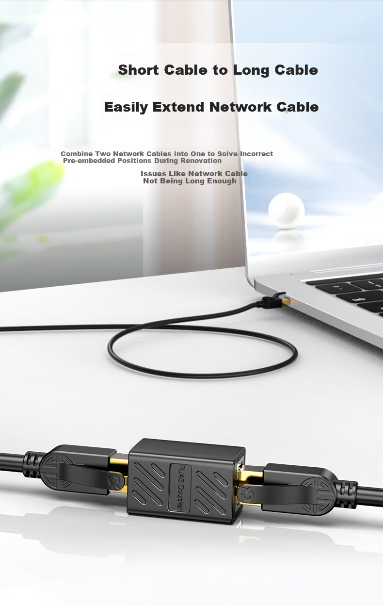 DOREWIN RJ45 Ethernet Coupler Network Inline Connector Double Female Modular Extension Adapter 2