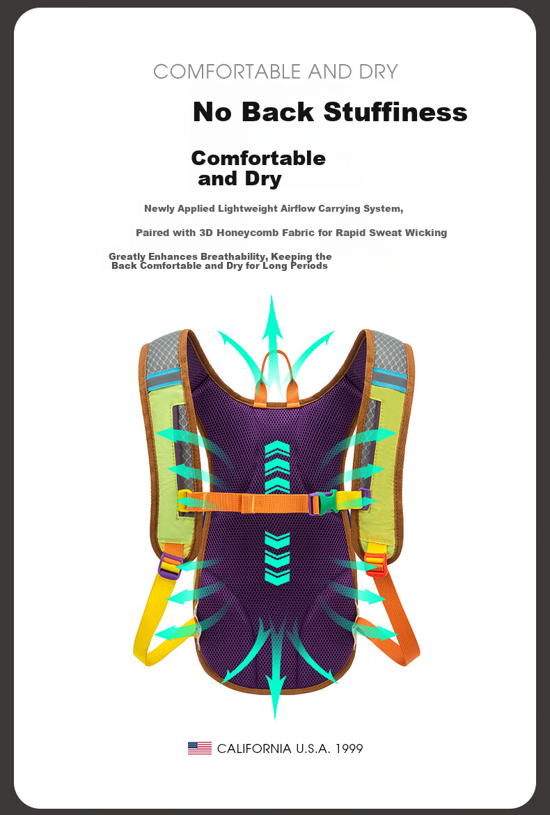 TFO 6th Generation Kids Outdoor Backpack Lightweight Travel School Bag Double Shoulder A9202515 Colorful 10L 3