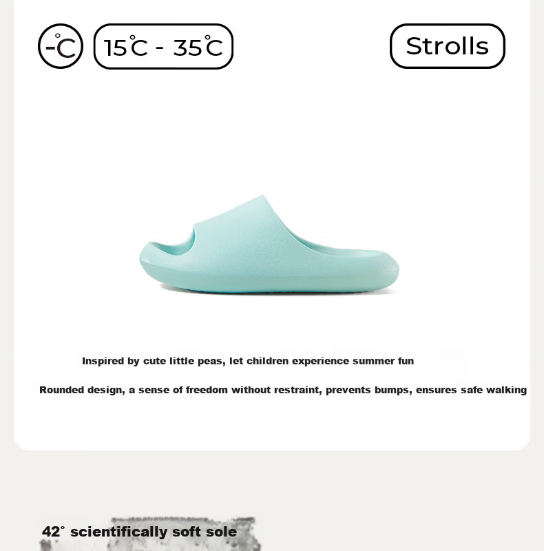 Puxi Little Pea Kids Slippers Bath Shower Sandals Boys Girls Indoor Soft Sole Home Shoes 4
