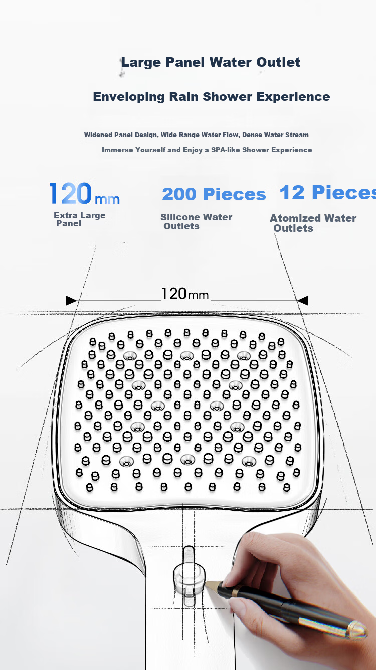 Haier Handheld Shower Head 3+1 Water Modes Anti-Scale Strong Pressure Boost Handheld Shower P331 5