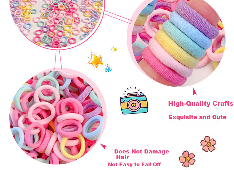 Princess Password High Elasticity Hair Tie for Girls, Gentle on Hair, Children's Hair Band, Student Rubber Band, Baby Towel Hair Ring, Infant Hair Rope 8