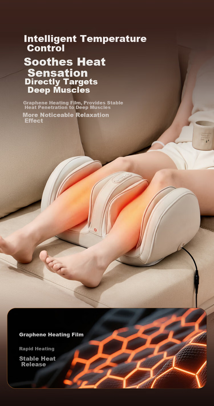 JD Jingzao Leg Massager Calf Massager Airbag Kneading Heat Muscle Relaxation Foot Therapy Machine Practical Birthday Gift for Parents Elders Boyfriend Girlfriend 9