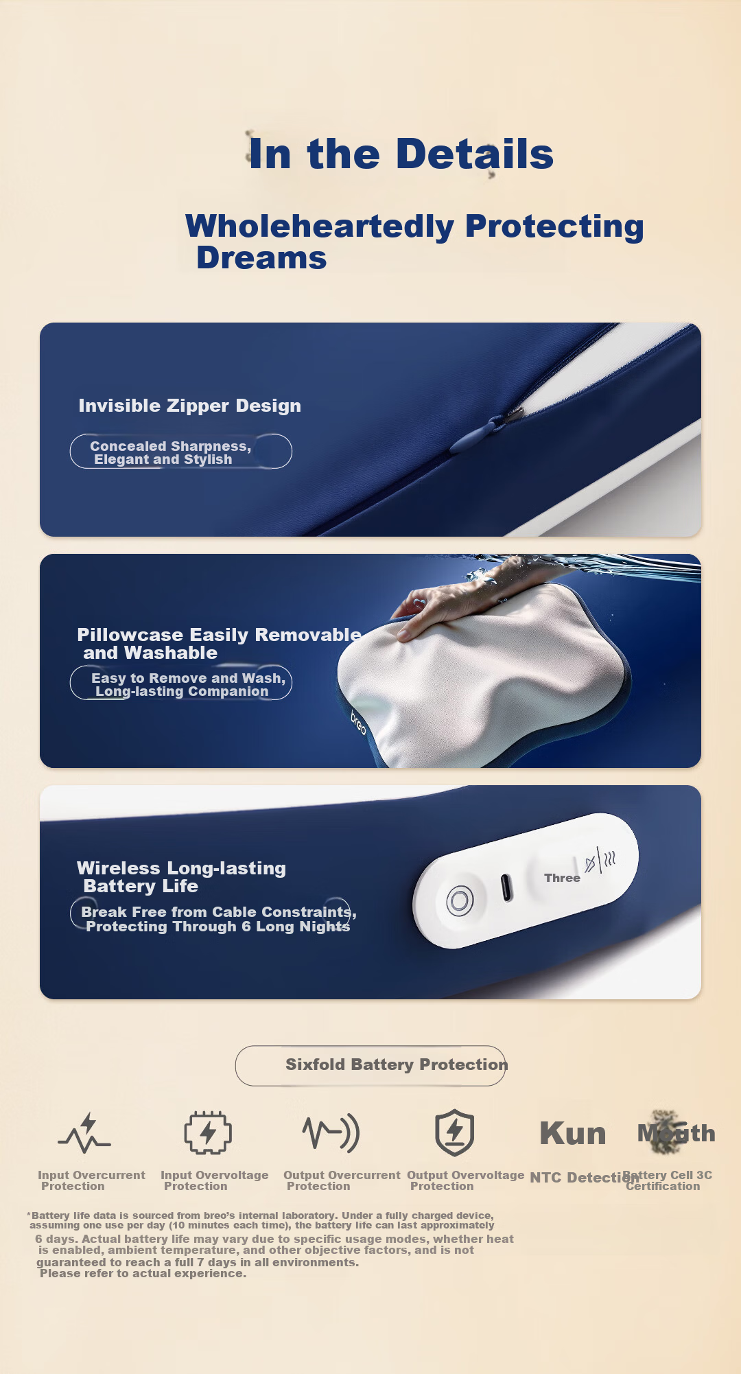 Breo PS1Lite Sleep Aid Massage Pillow [Sun Yingsha Edition] Cervical Spine Massager Shoulder and Neck Massager Trapezius Neck Sleep Aid Birthday Gift Price Guarantee 618 11