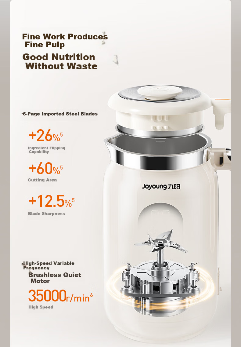 Joyoung 1.2L Titanium Soymilk Maker 316 Titanium Steel 0 Coating Variable Frequency Quiet Home Use Fully Automatic No Boil No Filter PL1180 11