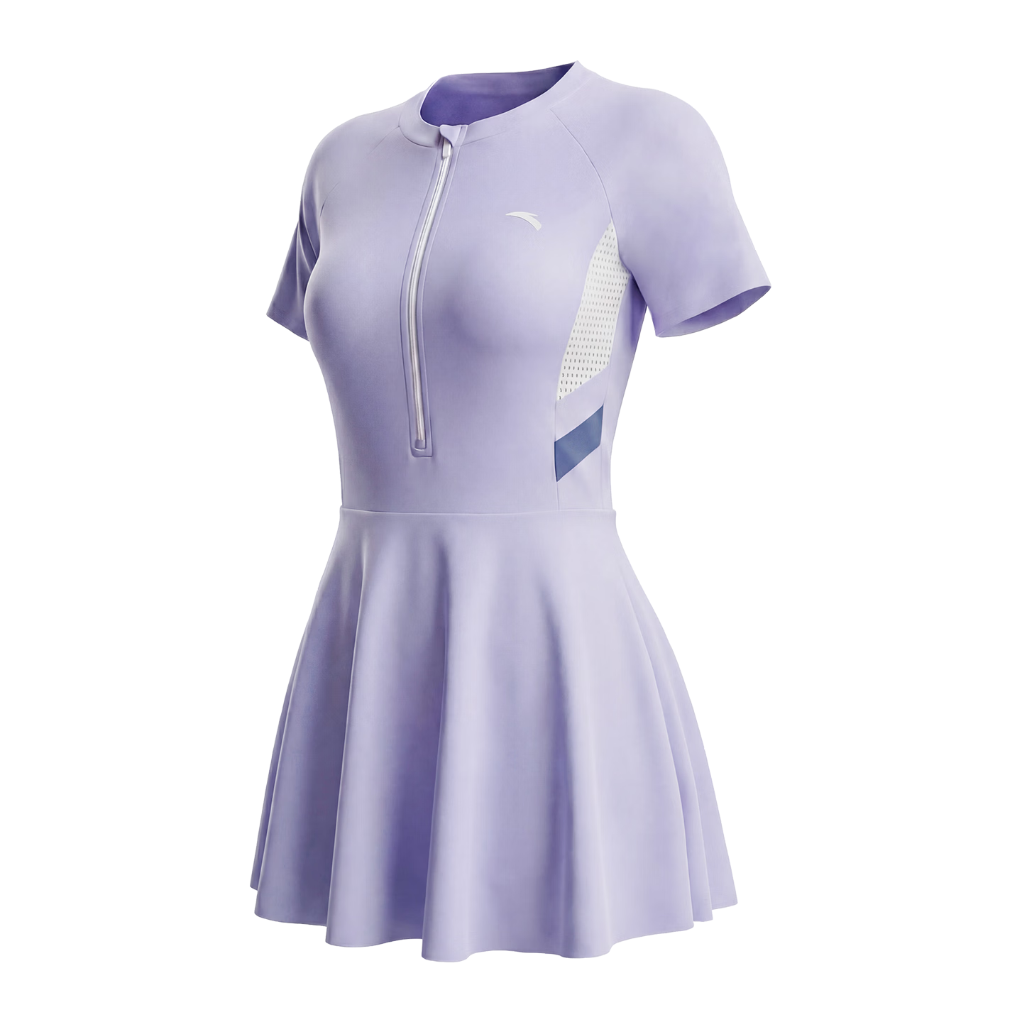 ANTA Women's One-Piece Skirted Swimsuit Slimming Chlorine-Resistant Quick-Dry Purple 2XL