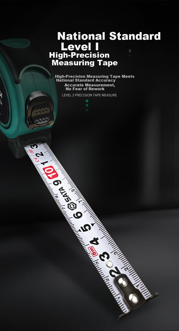 SATA 91333A Kaifeng Series Rubber-Coated Steel Tape Measure, 3.5M X 16MM, Double-Sided Measuring Tape with Rubber Coating And Locking Mechanism 3