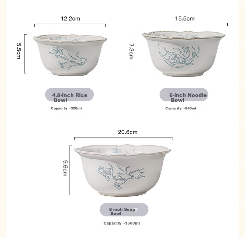 TREEJACK Lily of the Valley French Style Bowl and Plate Set Luxury Home Tableware 2025 New Arrival Dinnerware Set 11
