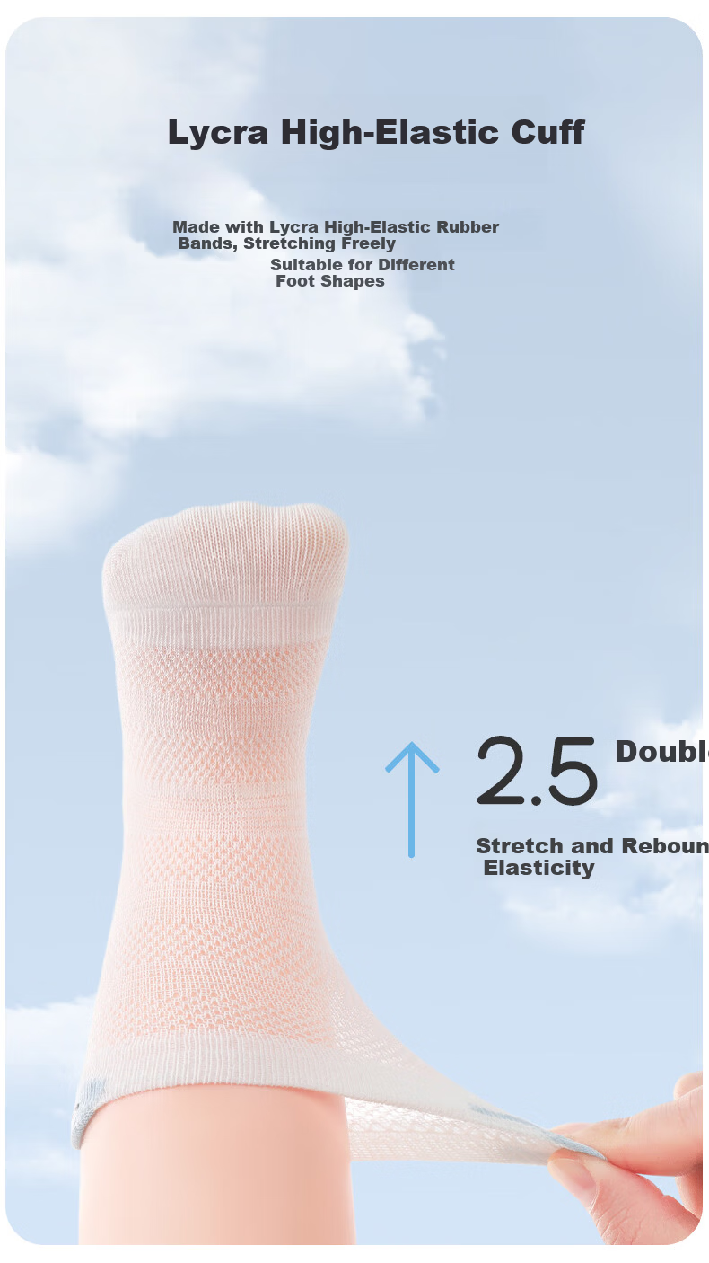 Aibao Baby Socks Summer Thin Mesh Mid-calf Solid Cotton Socks for Babies Children 3 Pairs T316 Size S 4