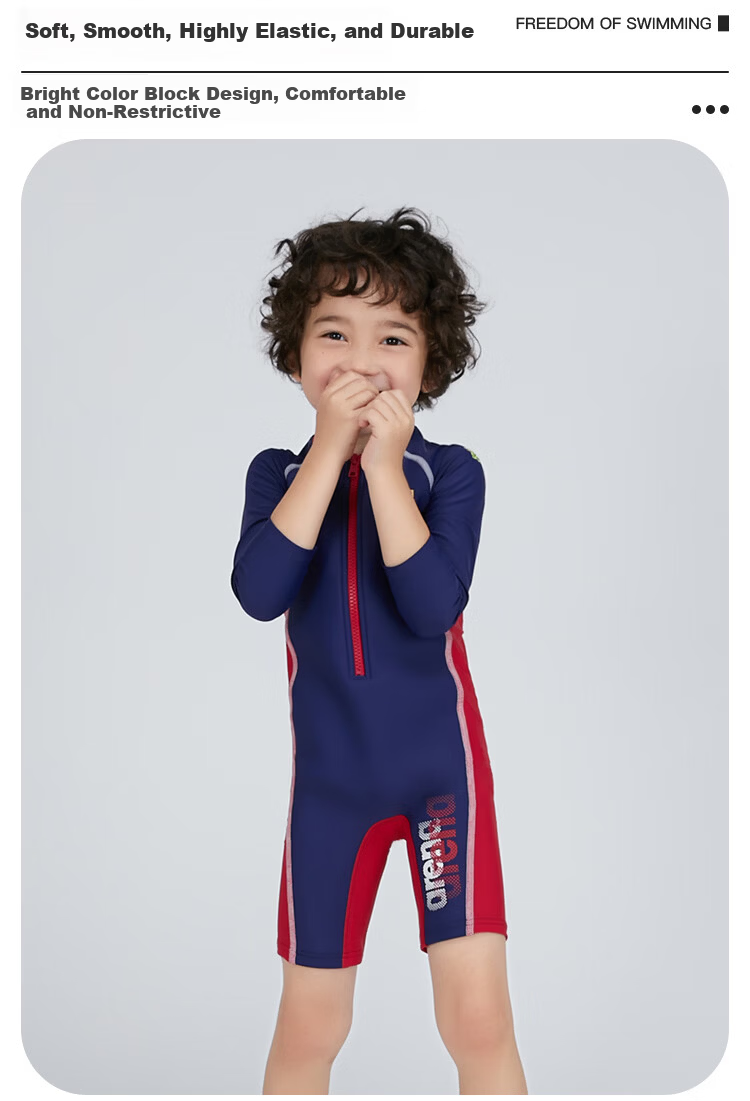 Arena Kids Long Sleeve One-Piece Rash Guard Swimwear Cute High Elastic Breathable Unisex 2