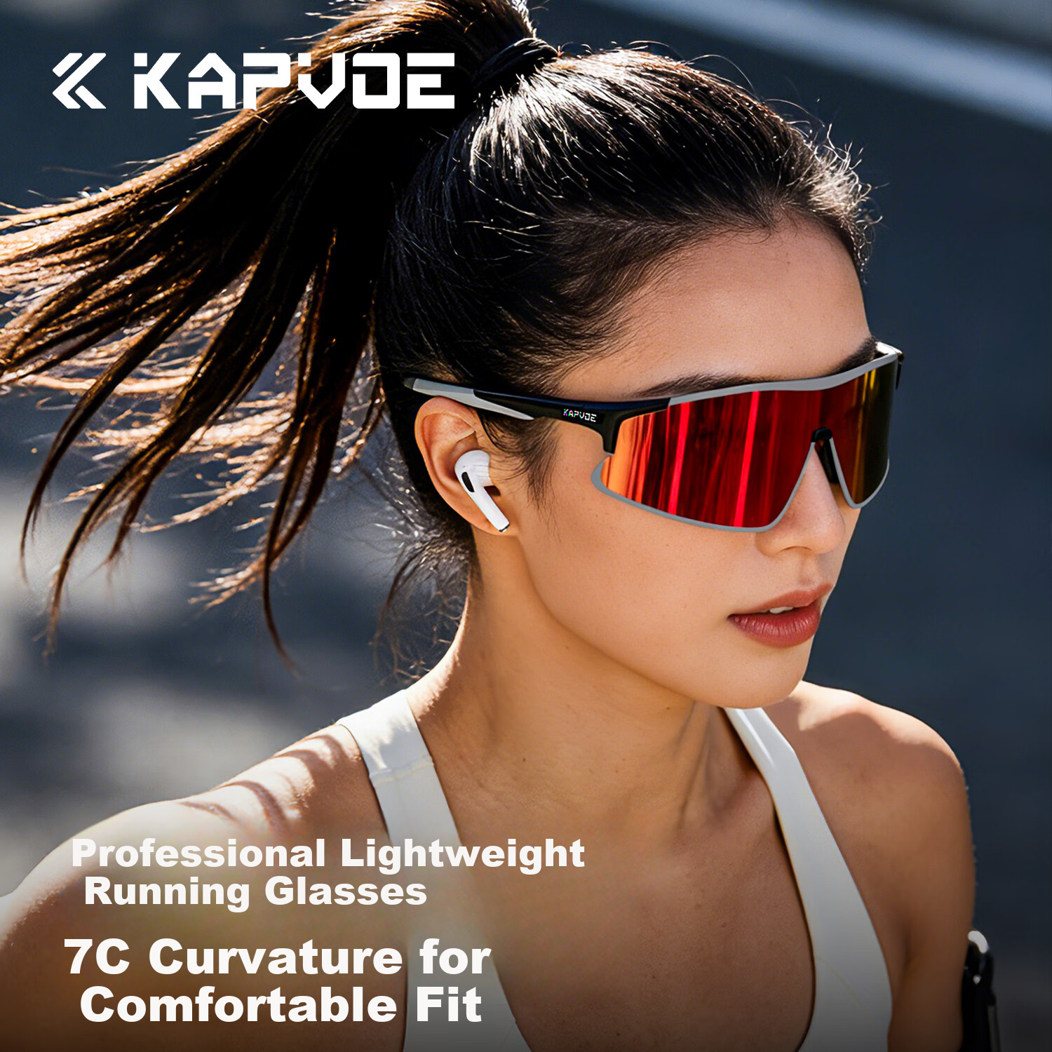 KAPVOE Windchase Running Glasses Marathon Photochromic Professional Outdoor Windproof Goggles Unisex Sunglasses
