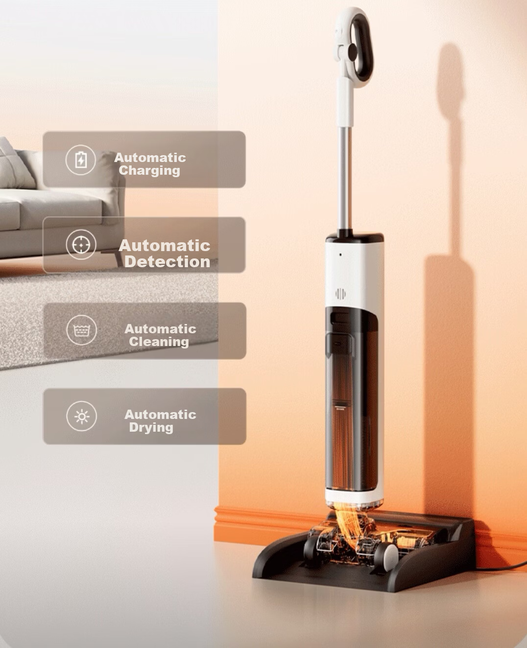 UWANT Youwang Cloud 2.0 Pro Floor Washer [25kPa Suction, Tangle-Free Ultra-Thin Design] Push-In All-in-One Automatic Mop Cleaner 10