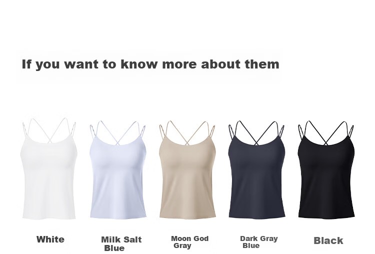 Ubras 26 New Double Strap Camisole Women Summer Slightly Spicy Back Support Padded Top No Size Black 17