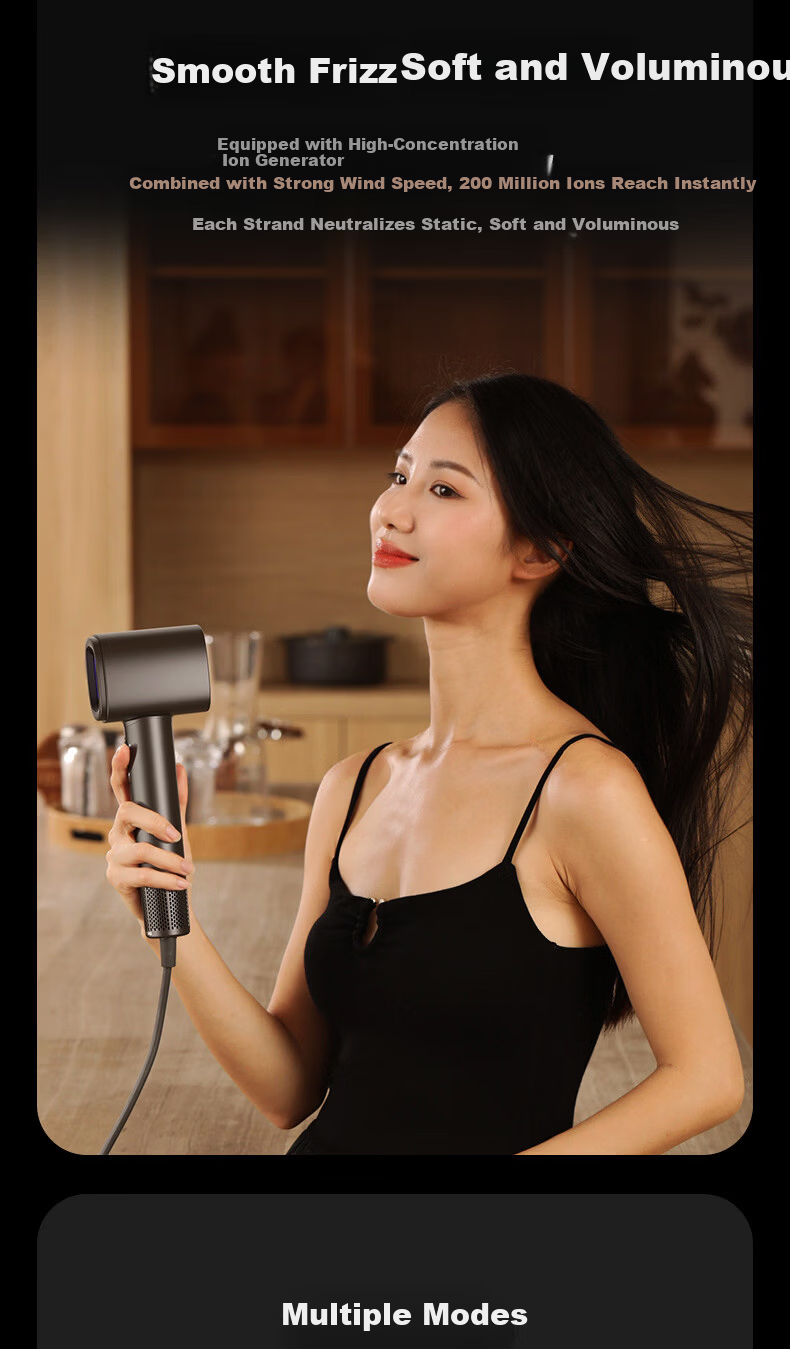 BOWEI Intercontinental Hotel High-Speed Hair Dryer B16 Home Use Low Noise High Power Quick Drying Negative Ion Leafless Hair Dryer Birthday Gift 10