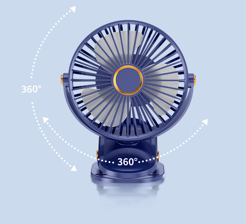 Cobins Desktop Mini Clip Fan Portable USB Rechargeable Small Fan for Students Dorm Bedside Baby Stroller Outdoor Camping Blue 19