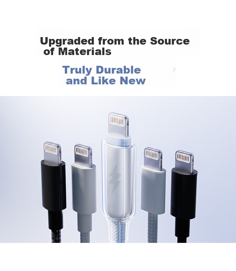 Oumake Apple Charging Cable Compatible with Original iPhone 13 Pro Max 14 X 12 Fast Charging Data Cable Car Charger Fast Charge [Apple 6-14 Fast Charge] Ice Blue - 1.5m 8