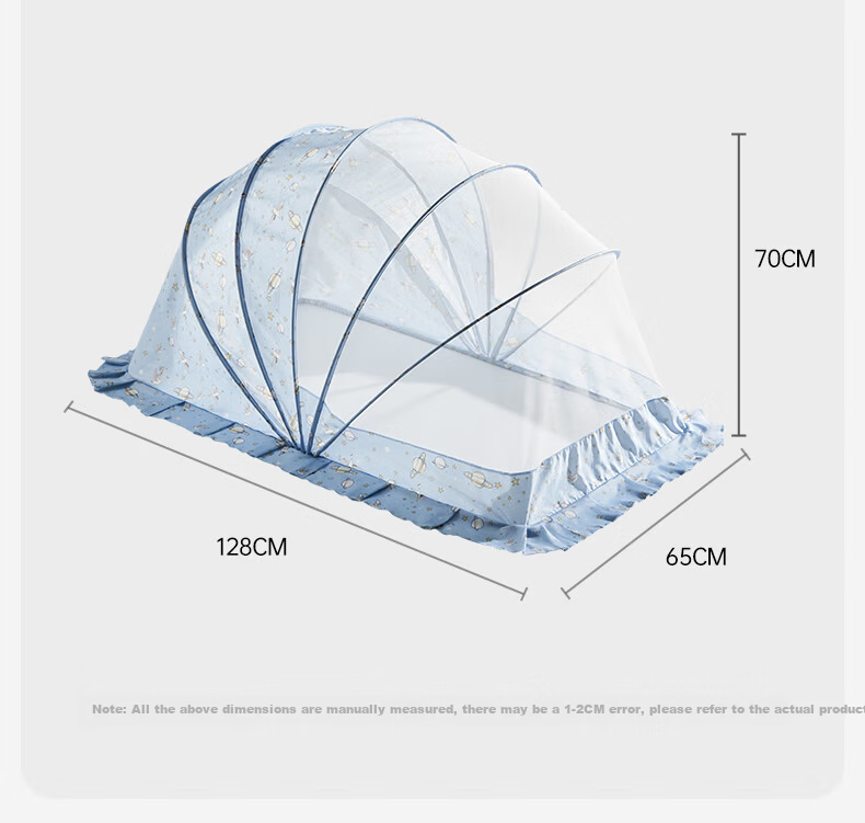 OUYUN Baby Mosquito Net Portable Foldable Newborn Anti-Mosquito Cover Mongolian Tent Baby Crib Mosquito Net Swan Planet Large Size 17
