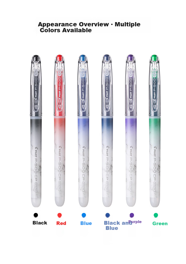 PILOT P500 CP Red 0.5mm Gel Pen Signature Pen Student Stationery Water-Based Red Pen Teacher Correction Liquid Rollerball Pen 6pcs 12