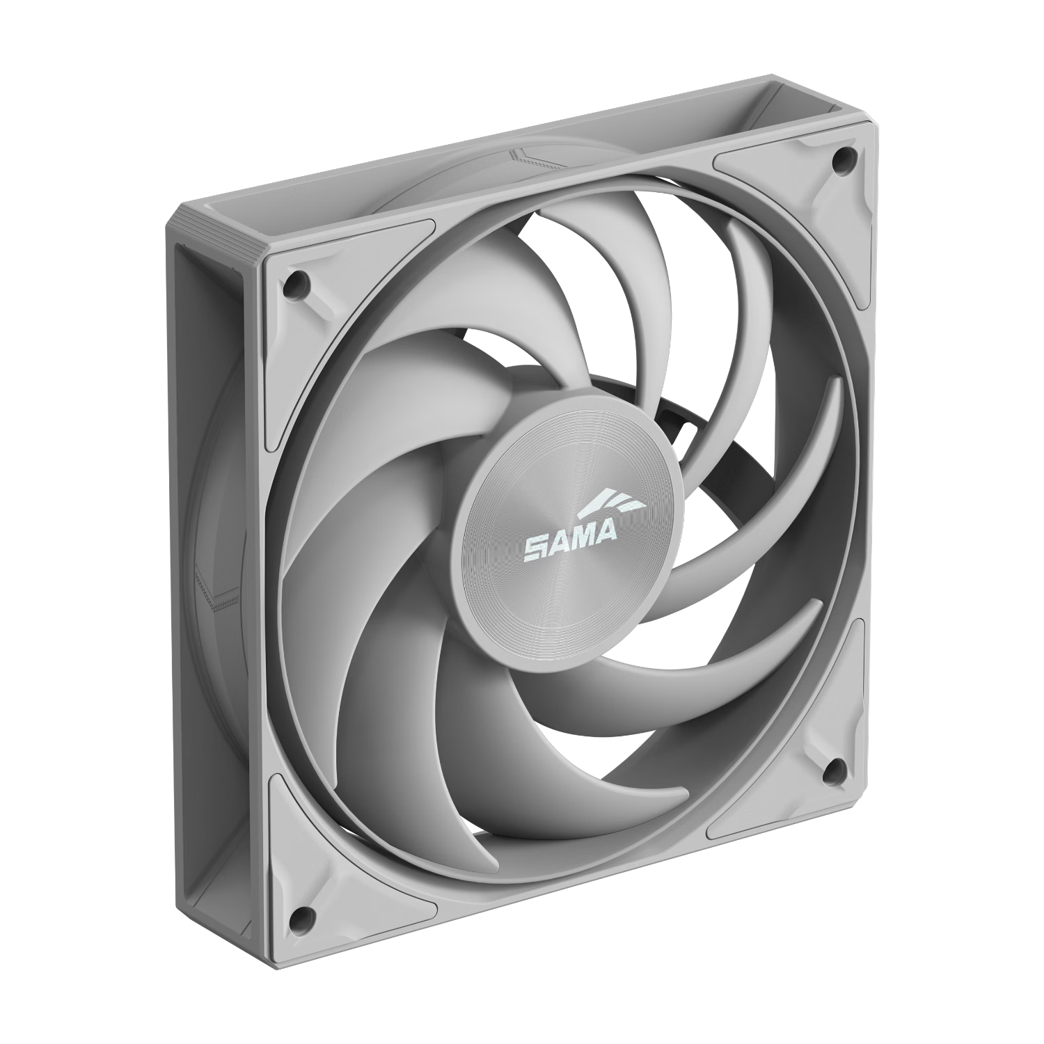SAMA Turbo V1 Gray Matte 12CM Case Cooling Fan High Airflow Hydraulic Bearing PWM Speed Control Small 4-Pin Multi-Fan Daisy Chain