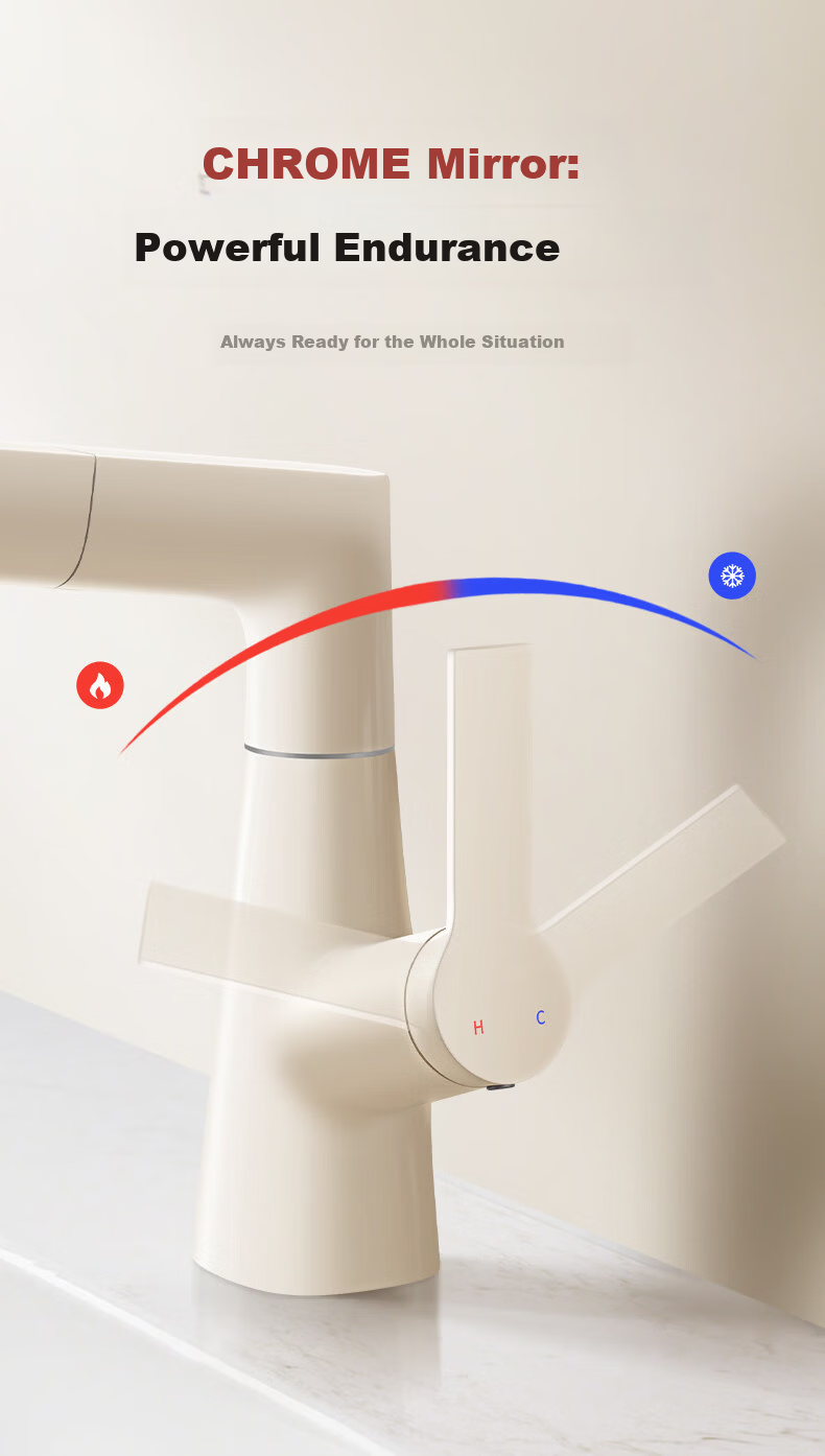 Baihan Aluminum Alloy Bathroom Faucet Pull-Out Hot and Cold Basin Tap 24