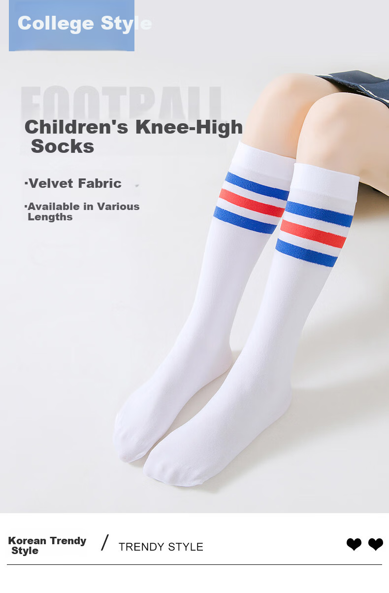 Langsha Girls' Long Tube Socks Summer Thin Ice Silk High Tube Black and White Student Socks Spring and Summer Children's Calf Over-the-Knee Socks 2