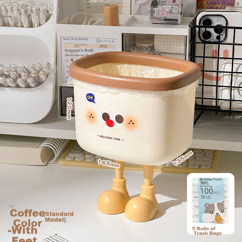 Class 3-2 Realistic Educational Kids Toy Mini Desktop DIY Trash Can Pretend Play Gift for Boys and Girls