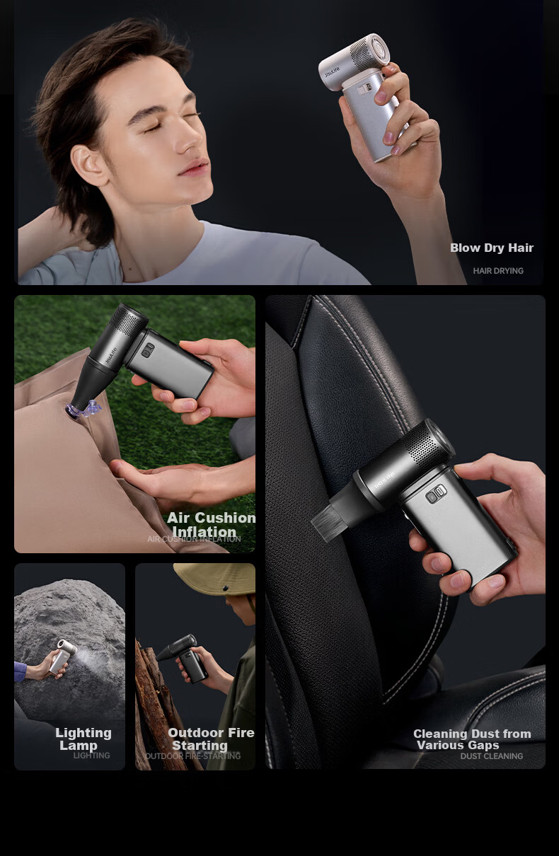 JISULIFE Ultra2E Gray Mini Portable Handheld High-Speed Energy-Saving Turbo Rechargeable Outdoor Fan - 2026 New Model 14