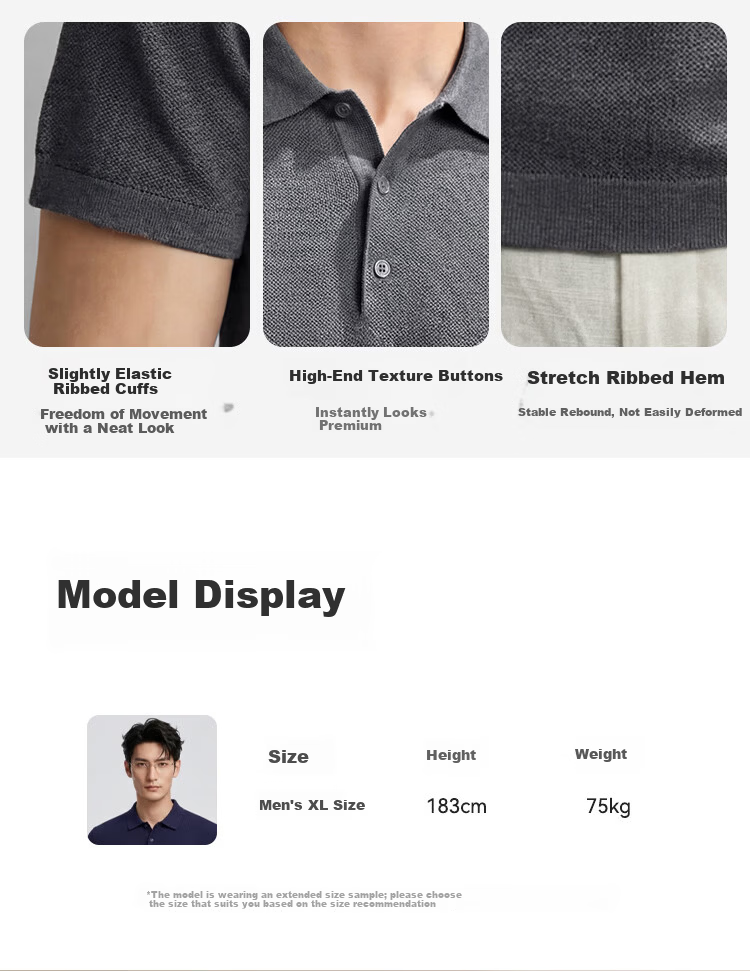 JD Jingzao Men's Premium Short Sleeve T-Shirt Silk Linen Cotton Polo Shirt Mulberry Silk Summer New Father's Day Gift Frost Apricot M 9