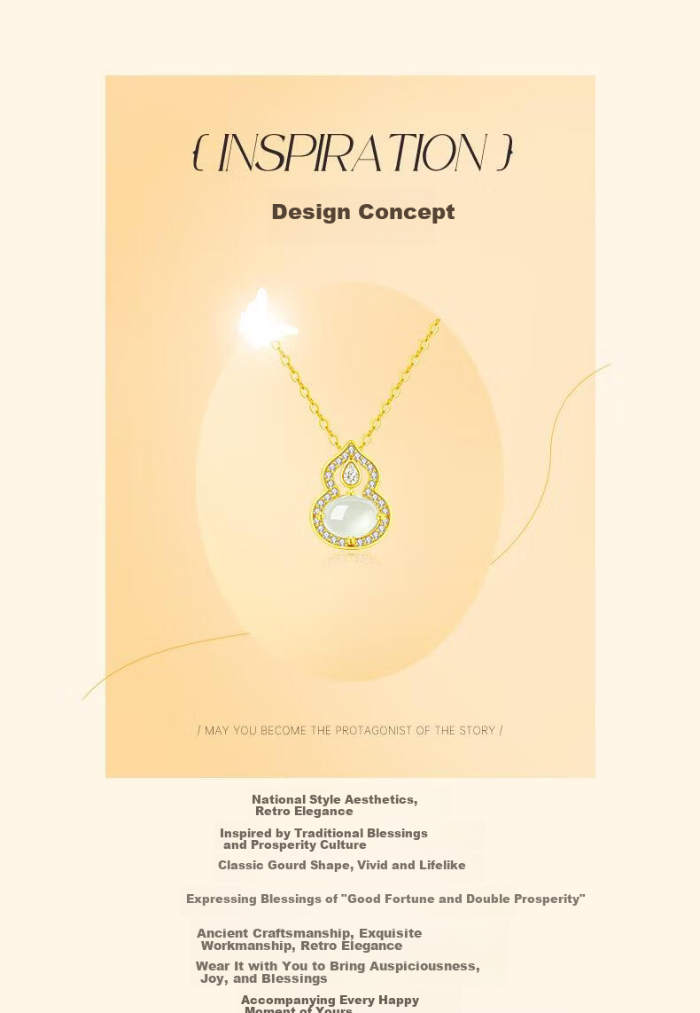 Lao Miao Hetian Jade Gourd Pure Silver Necklace Women's New Pendant Valentine's Day Practical High-End Birthday Gift for Wife Girlfriend 2